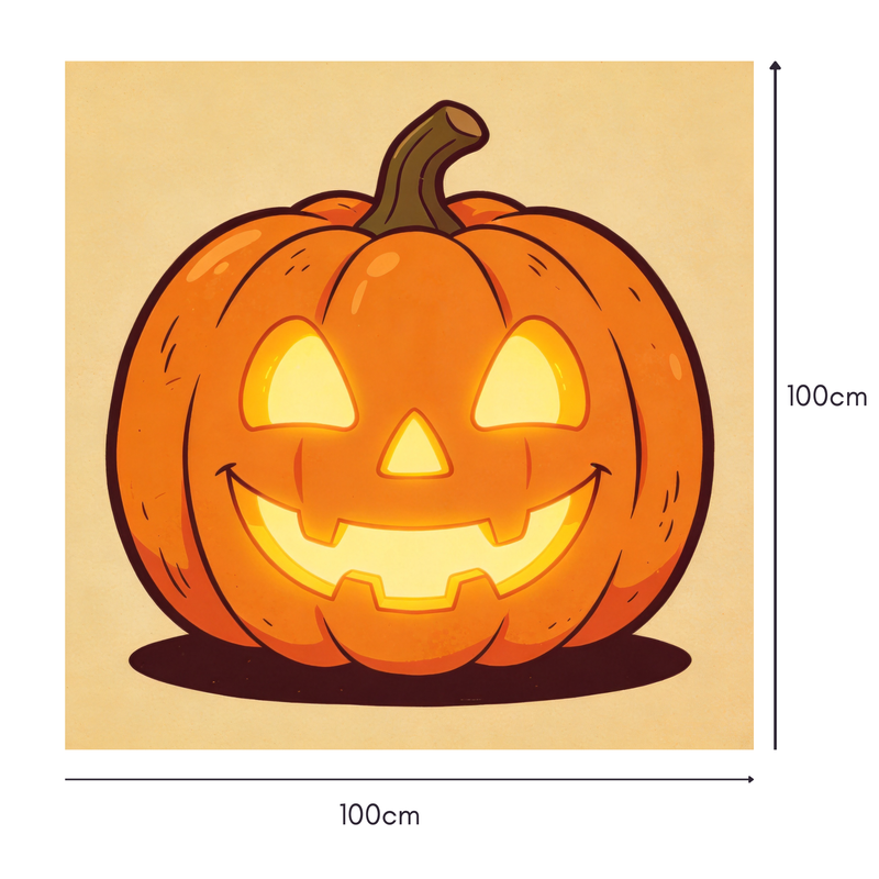 Glowing Grin Jack Mahjongg Mat – Classic Jack‑o’‑Lantern Halloween Decor (MJ-MT-HW-0015)