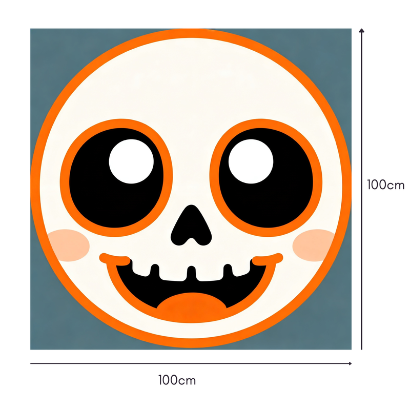 Spooky Emoji Face Mahjongg Mat – Cartoon Halloween Emoji Decor (MJ-MT-HW-0017)