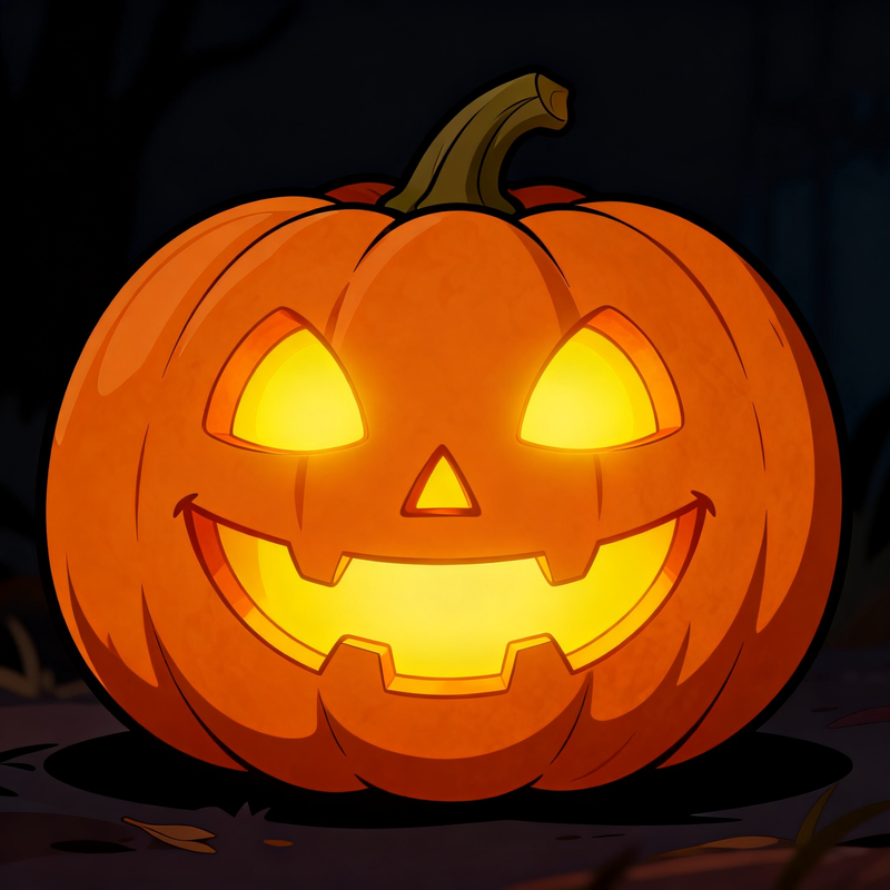 Glow Grin Mahjongg Mat – Glowing Jack‑o’‑Lantern Halloween Decor (MJ-MT-HW-0010)