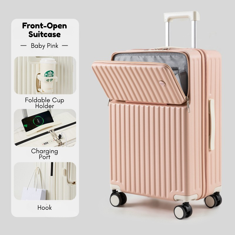 New Large Capacity Suitcase – Spinner Wheels (Dogwood Pink) (TR-HARD-0085)