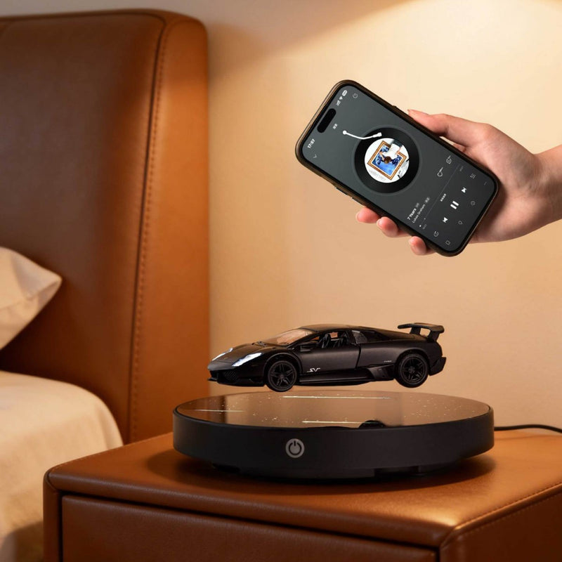 Maglev 1:36 Alloy Car Model – Floating Black Tech Car Decoration with Bluetooth (IP-0041)