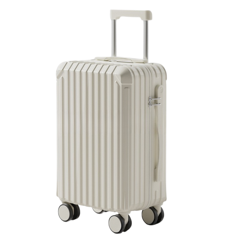 Candy Color Multifunctional Suitcase – Cup Holder & USB (White) (TR-HARD-0068)