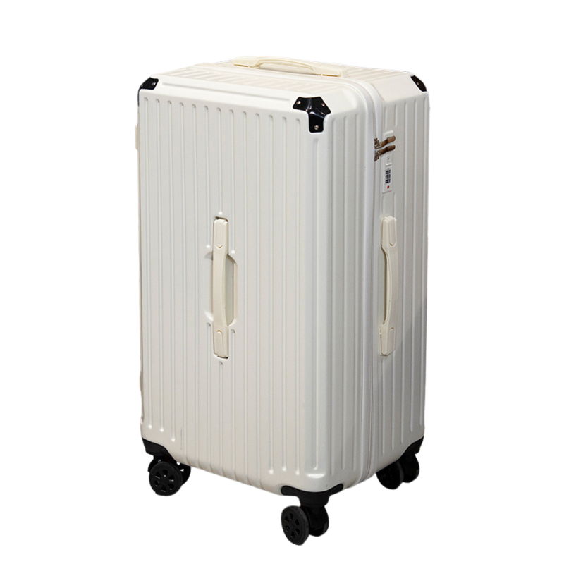 Thickened Large Capacity Suitcase – USB & Cup Holder (White) (TR-HARD-0001)