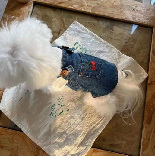 新款牛仔連身裙，適合貓狗穿著（同款買一送一）（PC-0007）