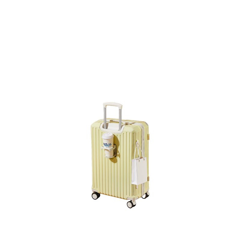 Multifunctional Suitcase – Anti-Collision, Cup Holder (Cheese Yellow) (TR-HARD-0062)