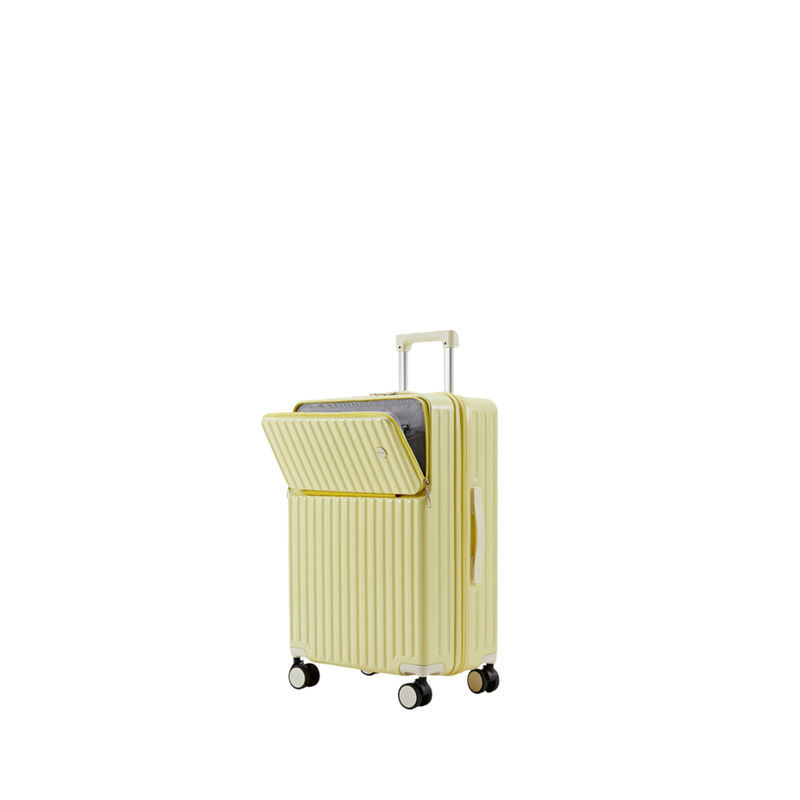 New Large Capacity Suitcase – Spinner Wheels (Cream Yellow) (TR-HARD-0083)