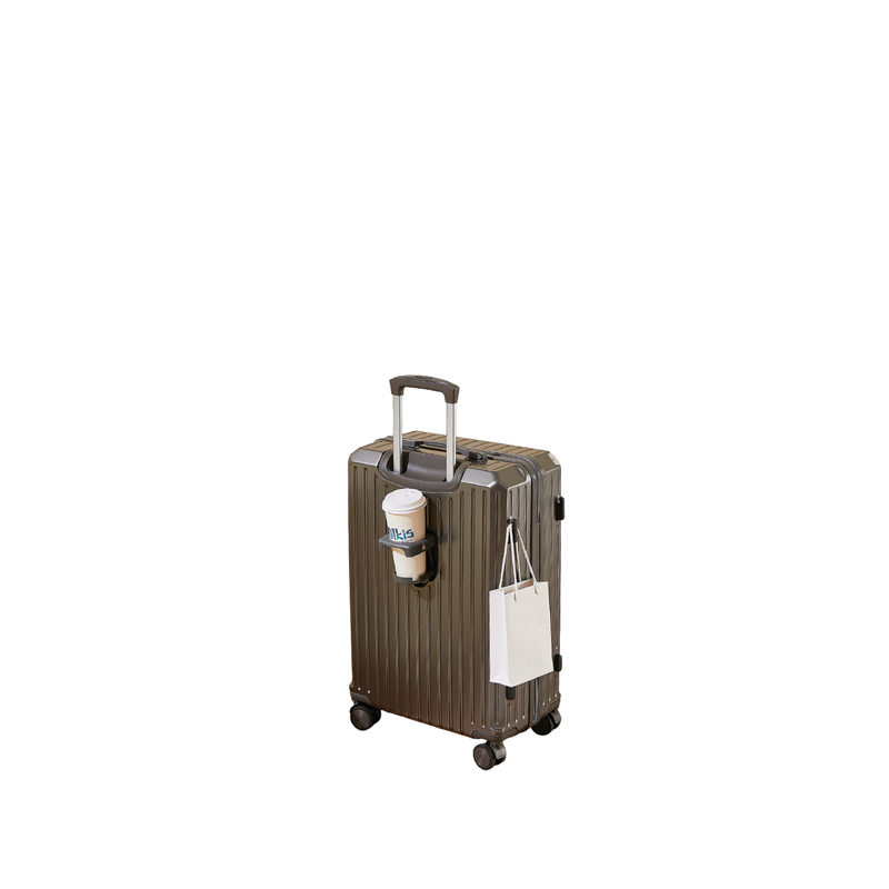 Multifunctional Suitcase – Anti-Collision, Cup Holder (Mineral Rock Gray) (TR-HARD-0063)