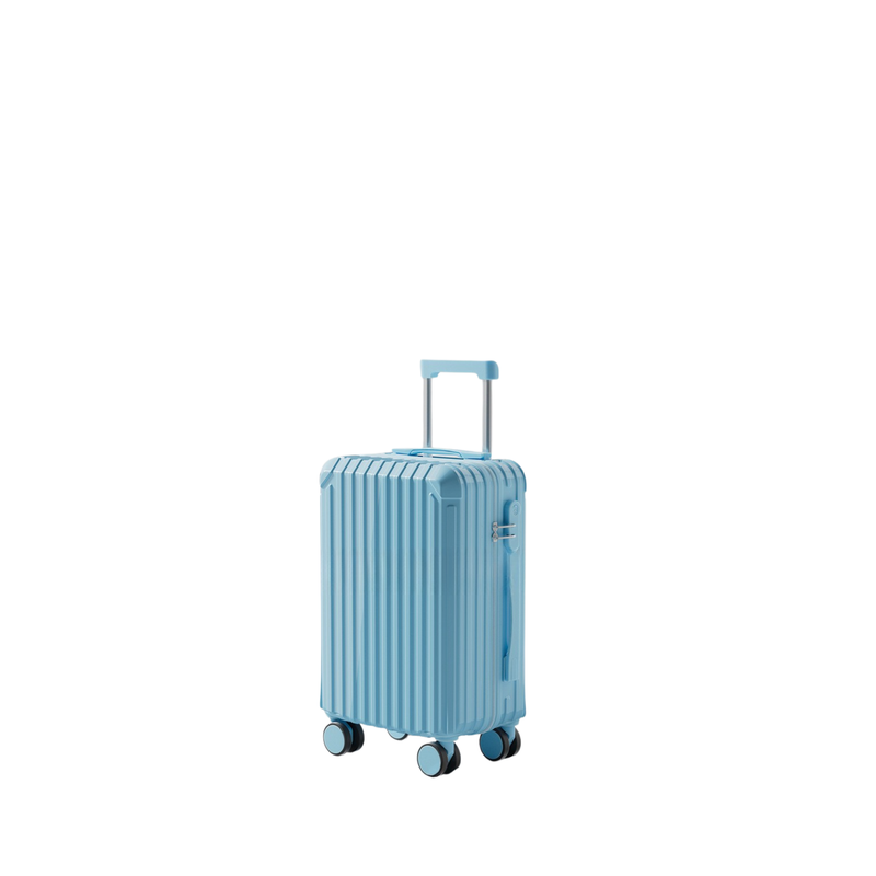 Candy Color Multifunctional Suitcase – Cup Holder & USB (Sky Blue) (TR-HARD-0071)