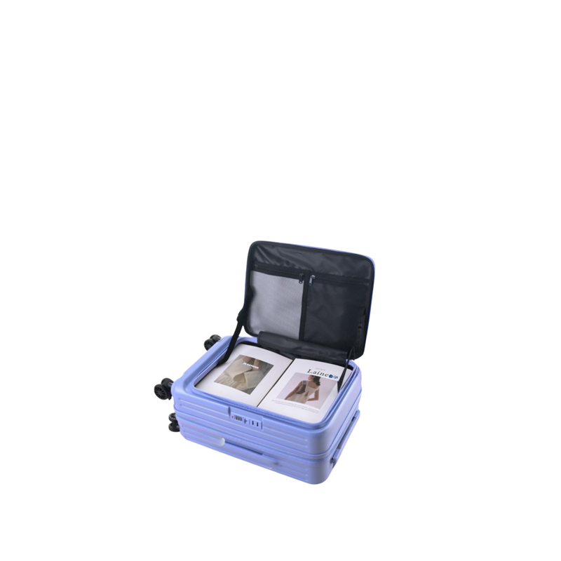 Side‑Open Expandable Suitcase – Zipper Expandable, 1/9 Split (Azure Blue) (TR-HARD-0094)