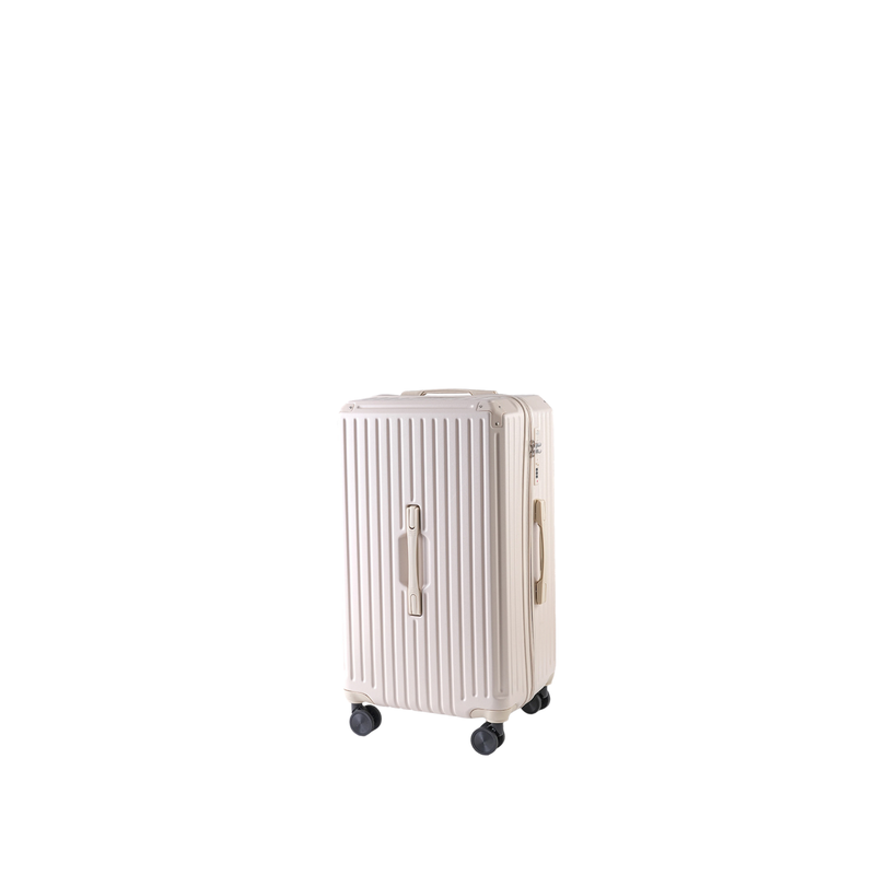 Large Capacity Durable Thickened Luggage – Anti-Burst Zipper & Spinner Wheels Travel Suitcase (Cream White) (TR-HARD-0016)