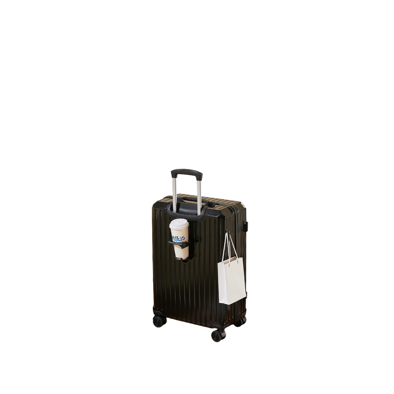Multifunctional Suitcase – Anti-Collision, Cup Holder (Cool Black) (TR-HARD-0065)