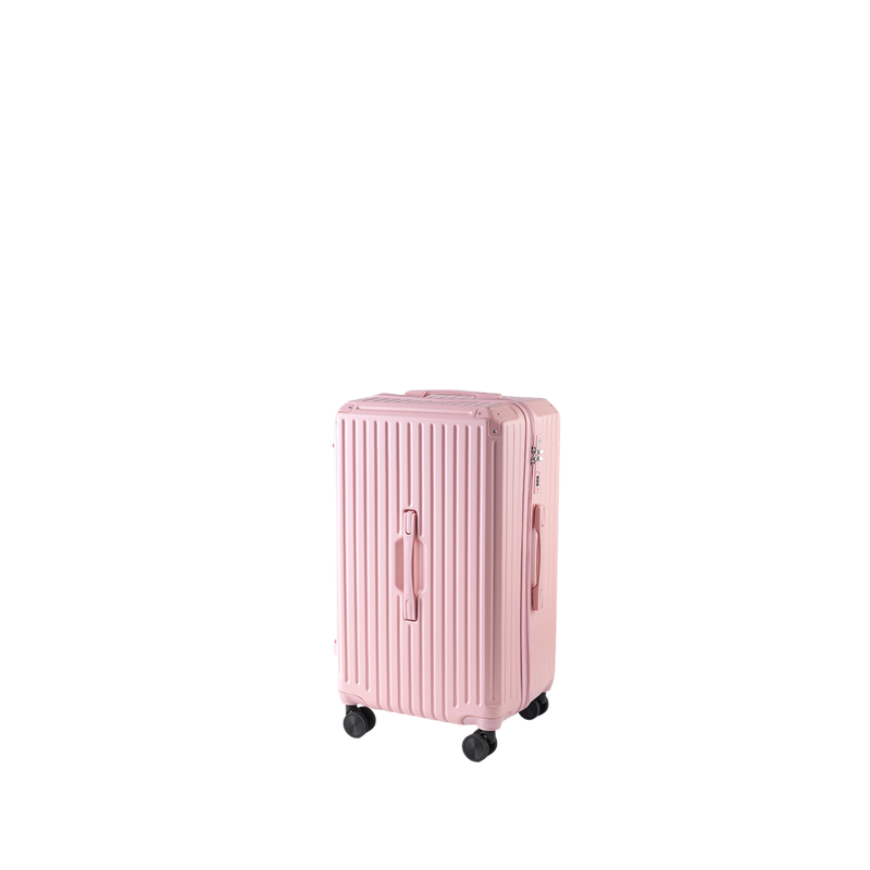 Large Capacity Durable Thickened Luggage – Anti-Burst Zipper & Spinner Wheels Travel Suitcase (Cornelian Pink) (TR-HARD-0019)