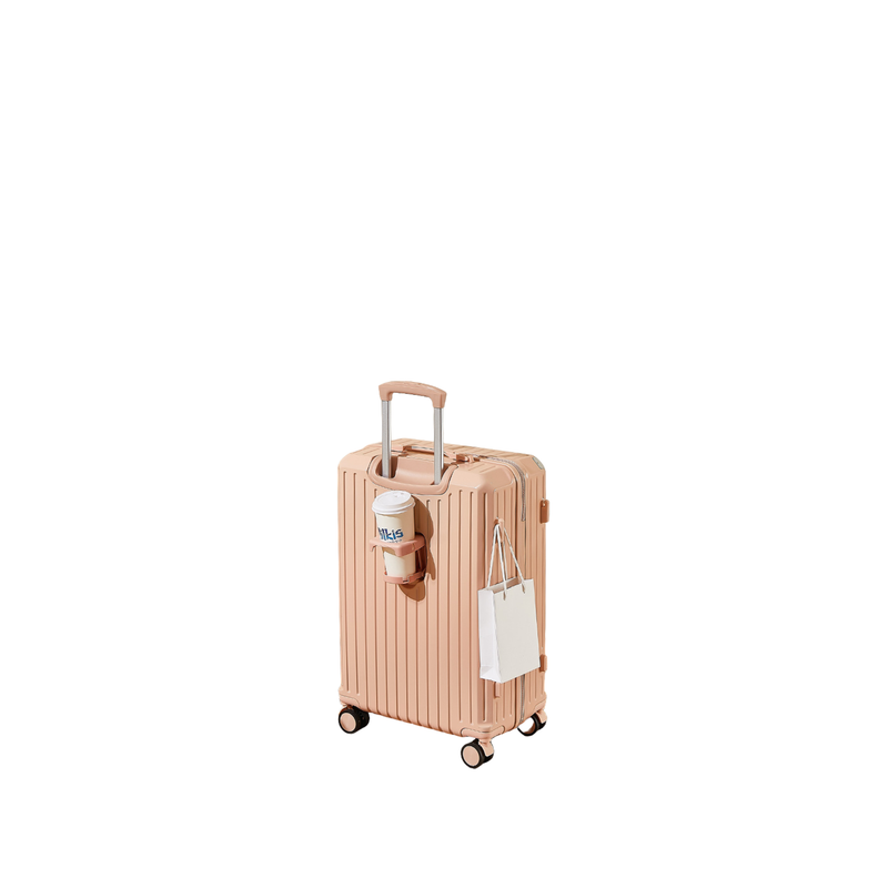 Multifunctional Suitcase – Anti-Collision, Cup Holder (Cornelian Pink) (TR-HARD-0066)