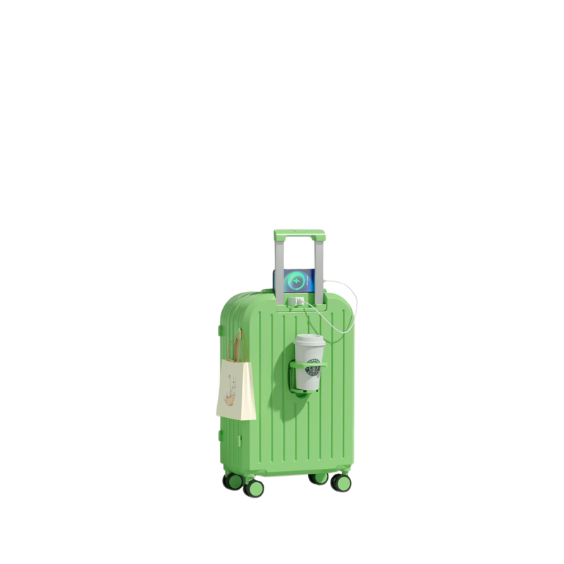 Little Fresh Suitcase – USB & Cup Holder (Matcha Green) (TR-HARD-0031)