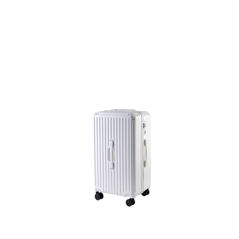 Large Capacity Durable Thickened Luggage – Anti-Burst Zipper & Spinner Wheels Travel Suitcase (Pure White) (TR-HARD-0015)