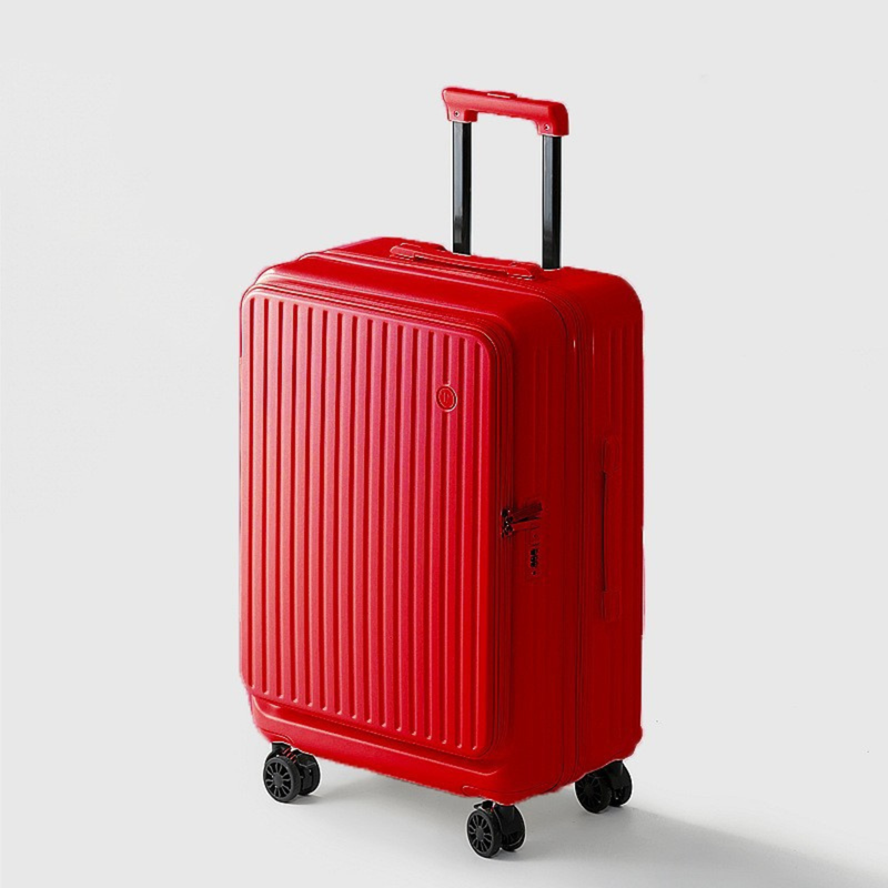 Side-Open Expandable Suitcase – Travel Luggage with Spinner Wheels (Chinese Red) (TR-HARD-0099)