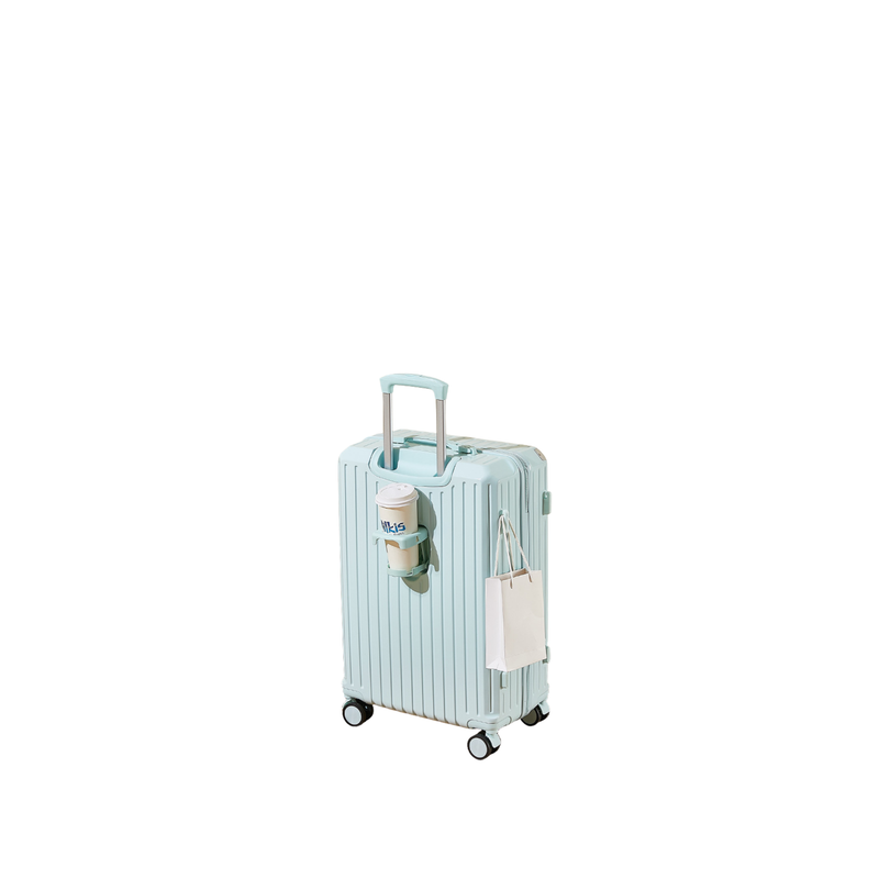Multifunctional Suitcase – Anti-Collision, Cup Holder (Fresh Blue) (TR-HARD-0067)
