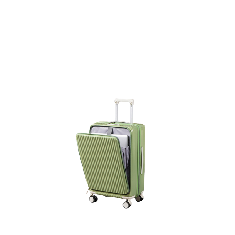Front-Opening Multifunctional Suitcase – Thickened, USB (Matcha Green) (TR-HARD-0075)