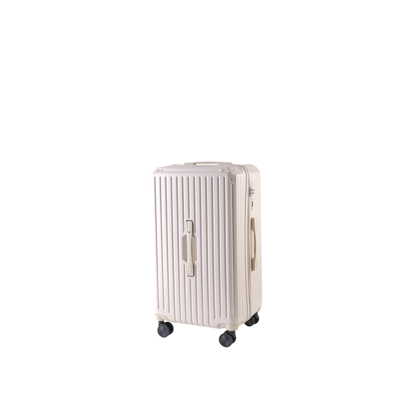 Large Capacity Durable Thickened Luggage – Anti-Burst Zipper & Spinner Wheels Travel Suitcase (Cream White) (TR-HARD-0016)