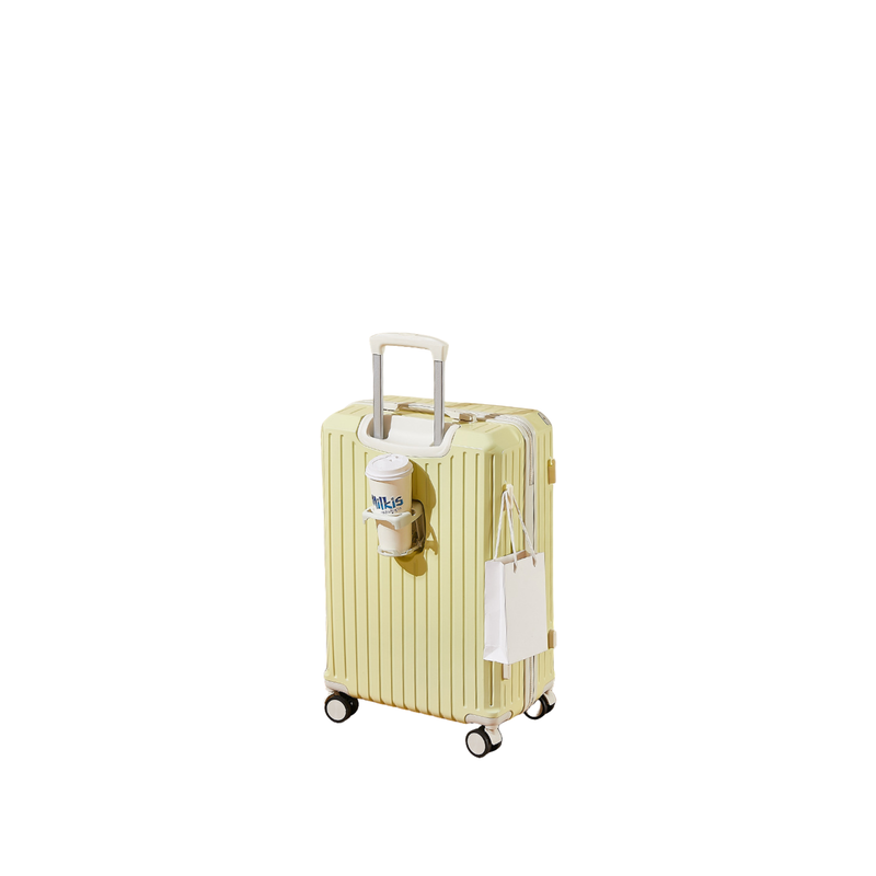 Multifunctional Suitcase – Anti-Collision, Cup Holder (Cheese Yellow) (TR-HARD-0062)