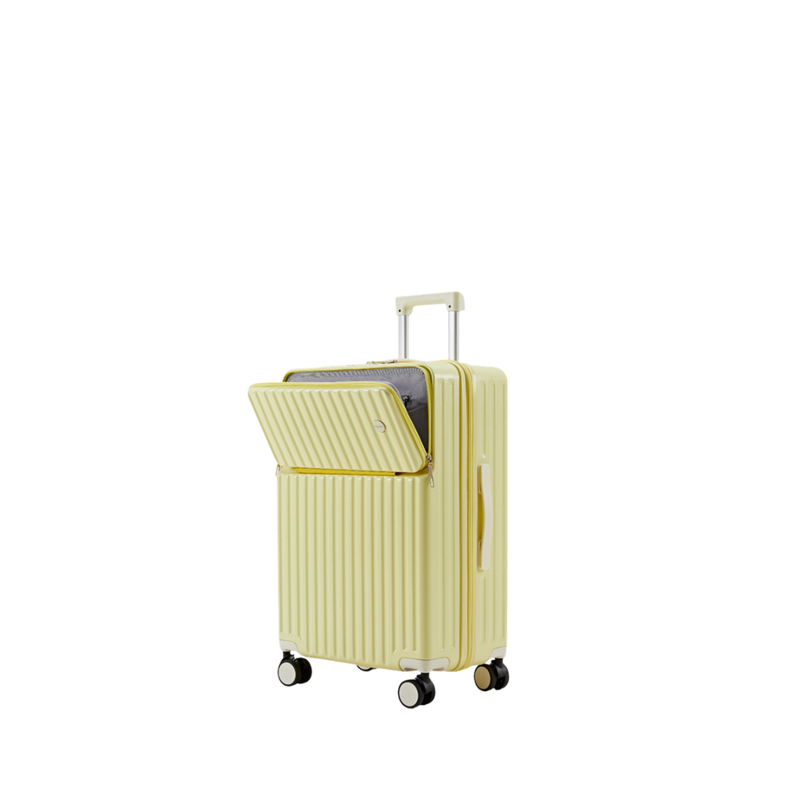 New Large Capacity Suitcase – Spinner Wheels (Cream Yellow) (TR-HARD-0083)