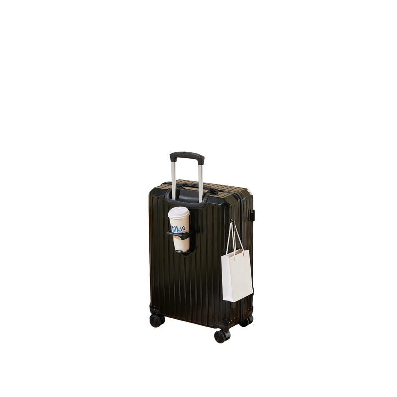 Multifunctional Suitcase – Anti-Collision, Cup Holder (Cool Black) (TR-HARD-0065)