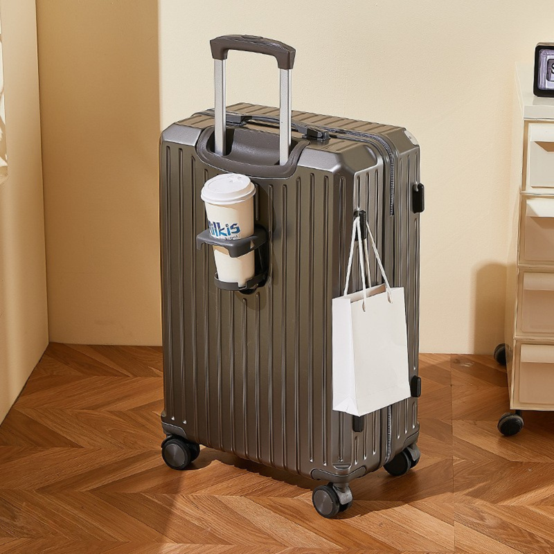 Multifunctional Suitcase – Anti-Collision, Cup Holder (Mineral Rock Gray) (TR-HARD-0063)