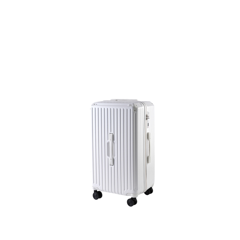 Large Capacity Durable Thickened Luggage – Anti-Burst Zipper & Spinner Wheels Travel Suitcase (Pure White) (TR-HARD-0015)