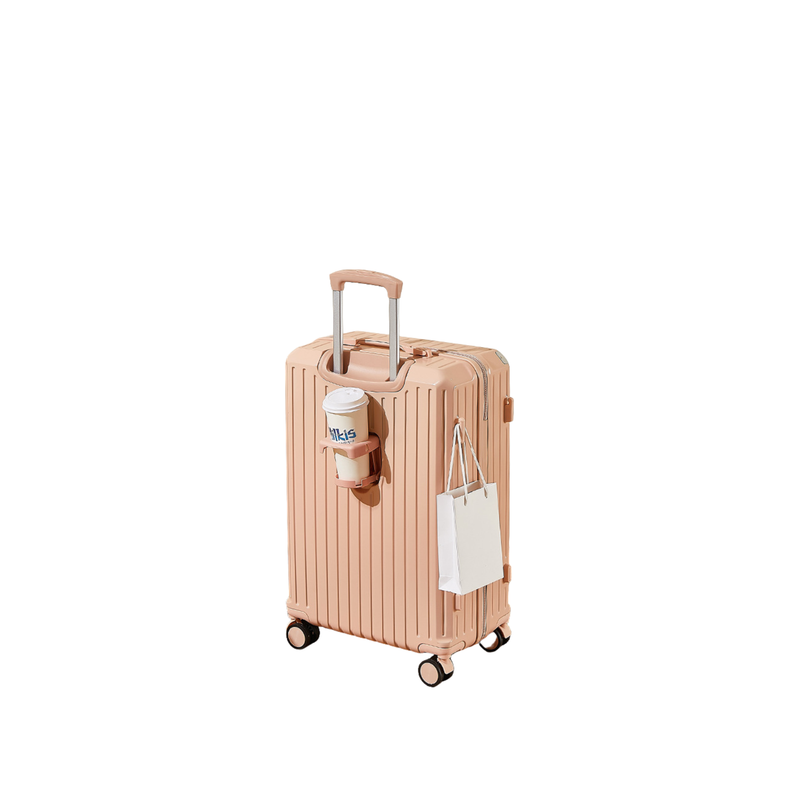 Multifunctional Suitcase – Anti-Collision, Cup Holder (Cornelian Pink) (TR-HARD-0066)