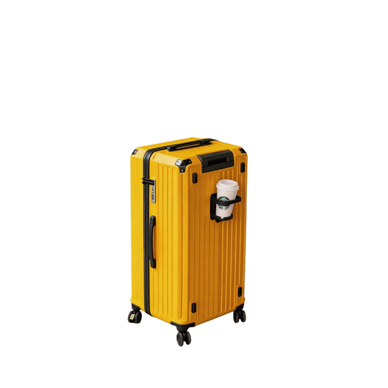 Large Capacity Durable Suitcase – Upgraded Cup Holder (Lemon Yellow) (TR-HARD-0042)