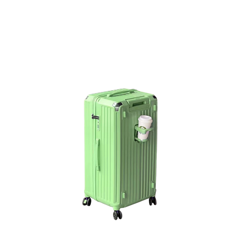 Large Capacity Durable Suitcase – Upgraded Cup Holder (Fresh Green) (TR-HARD-0041)