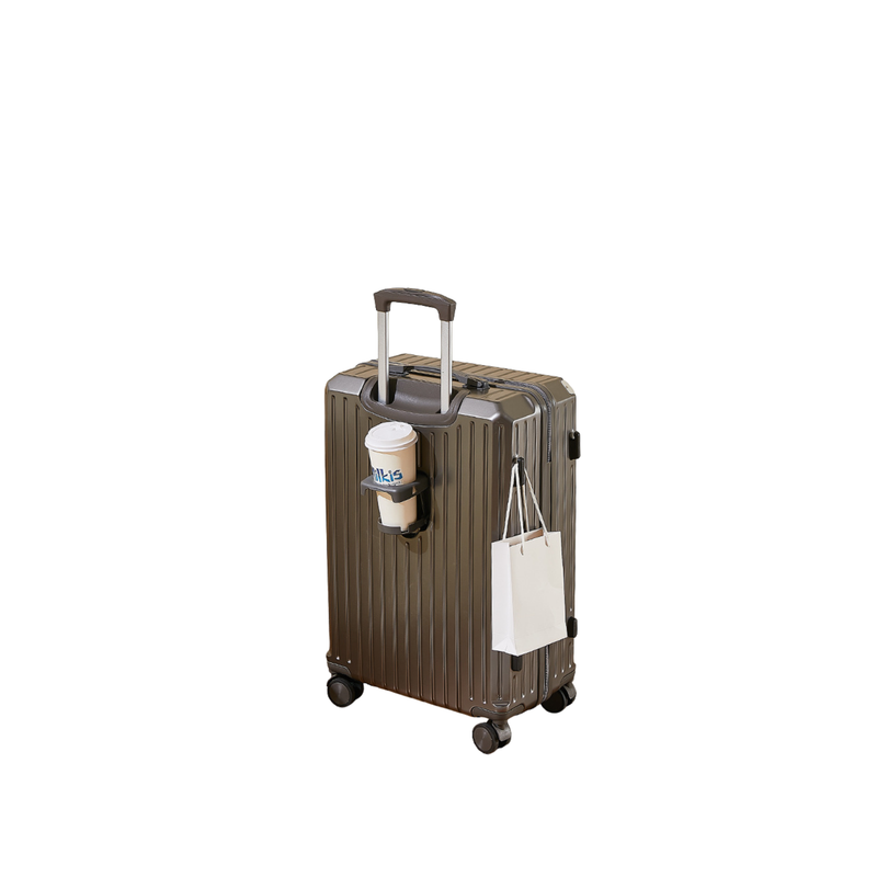 Multifunctional Suitcase – Anti-Collision, Cup Holder (Mineral Rock Gray) (TR-HARD-0063)