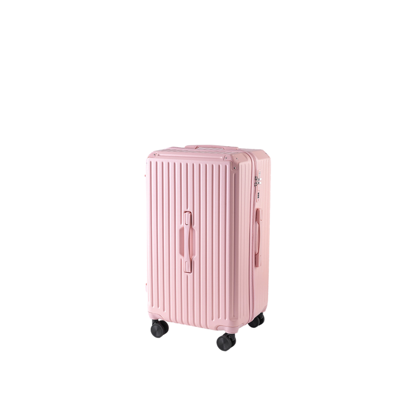 Large Capacity Durable Thickened Luggage – Anti-Burst Zipper & Spinner Wheels Travel Suitcase (Cornelian Pink) (TR-HARD-0019)