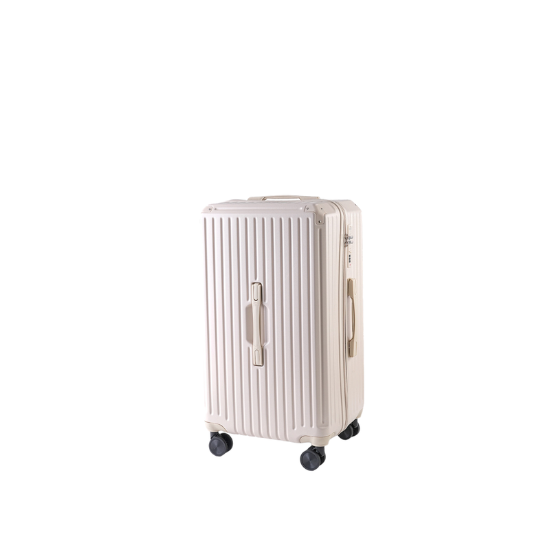 Large Capacity Durable Thickened Luggage – Anti-Burst Zipper & Spinner Wheels Travel Suitcase (Cream White) (TR-HARD-0016)