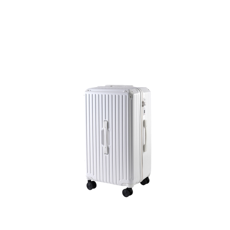 Large Capacity Durable Thickened Luggage – Anti-Burst Zipper & Spinner Wheels Travel Suitcase (Pure White) (TR-HARD-0015)