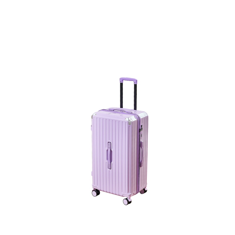Thickened Suitcase – 5-Wheel, USB, Cup Holder, Hook, Double Mesh (Goddess Purple) (TR-HARD-0052)