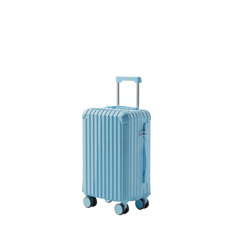 Candy Color Multifunctional Suitcase – Cup Holder & USB (Sky Blue) (TR-HARD-0071)