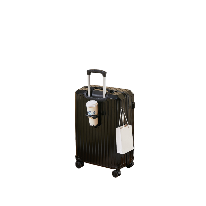 Multifunctional Suitcase – Anti-Collision, Cup Holder (Cool Black) (TR-HARD-0065)