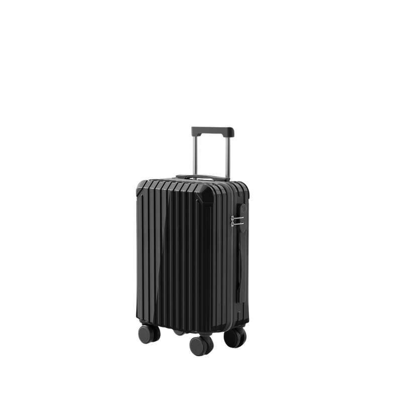 Candy Color Multifunctional Suitcase – Cup Holder & USB (Black) (TR-HARD-0073)