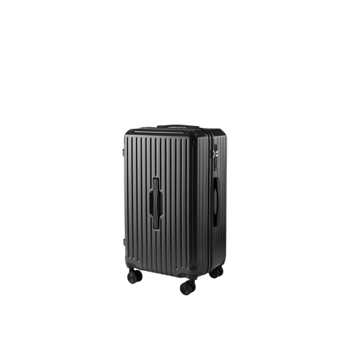 Large Capacity Durable Thickened Luggage – Anti-Burst Zipper & Spinner Wheels Travel Suitcase (Starry Black) (TR-HARD-0017)