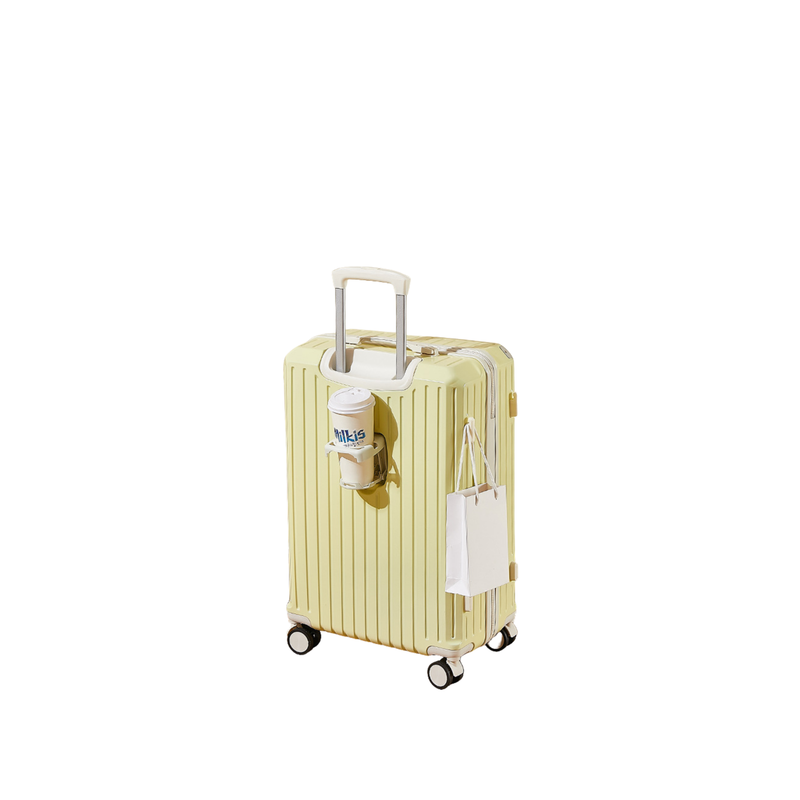 Multifunctional Suitcase – Anti-Collision, Cup Holder (Cheese Yellow) (TR-HARD-0062)