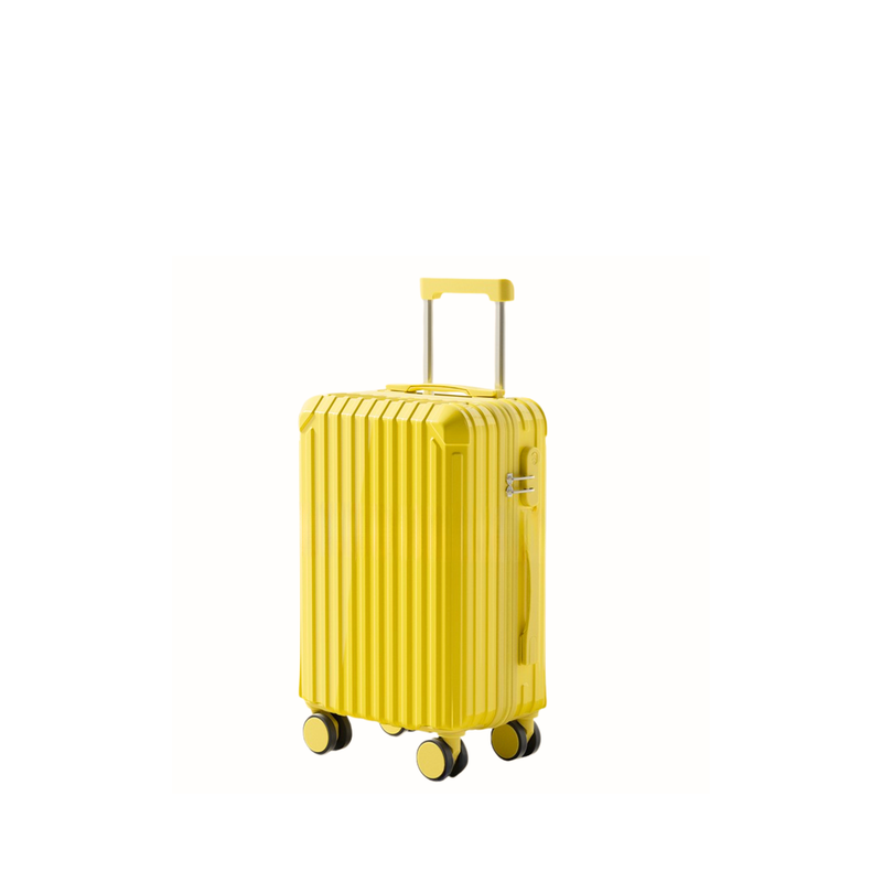Candy Color Multifunctional Suitcase – Cup Holder & USB (Lemon Yellow) (TR-HARD-0072)