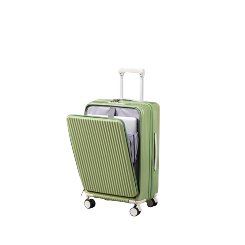 Front-Opening Multifunctional Suitcase – Thickened, USB (Matcha Green) (TR-HARD-0075)