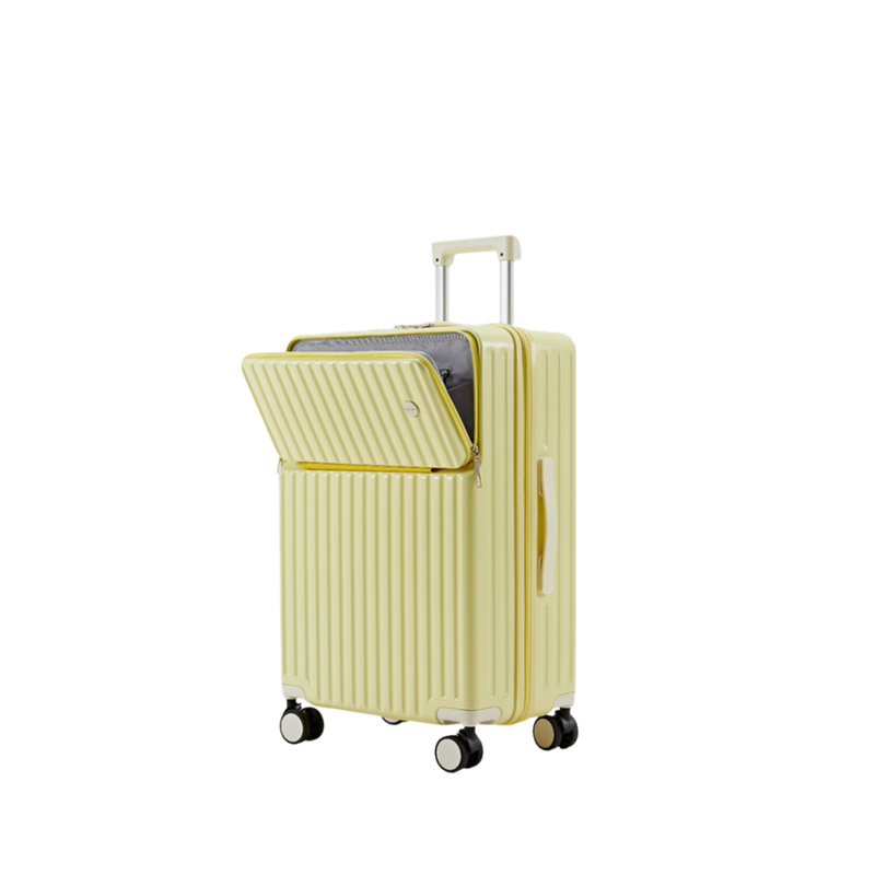 New Large Capacity Suitcase – Spinner Wheels (Cream Yellow) (TR-HARD-0083)
