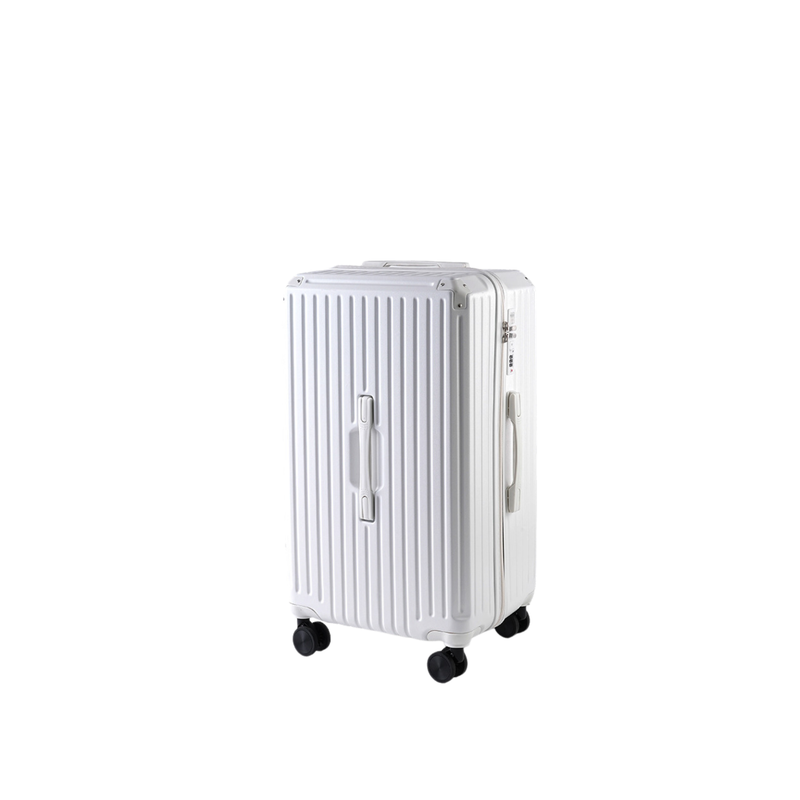 Large Capacity Durable Thickened Luggage – Anti-Burst Zipper & Spinner Wheels Travel Suitcase (Pure White) (TR-HARD-0015)