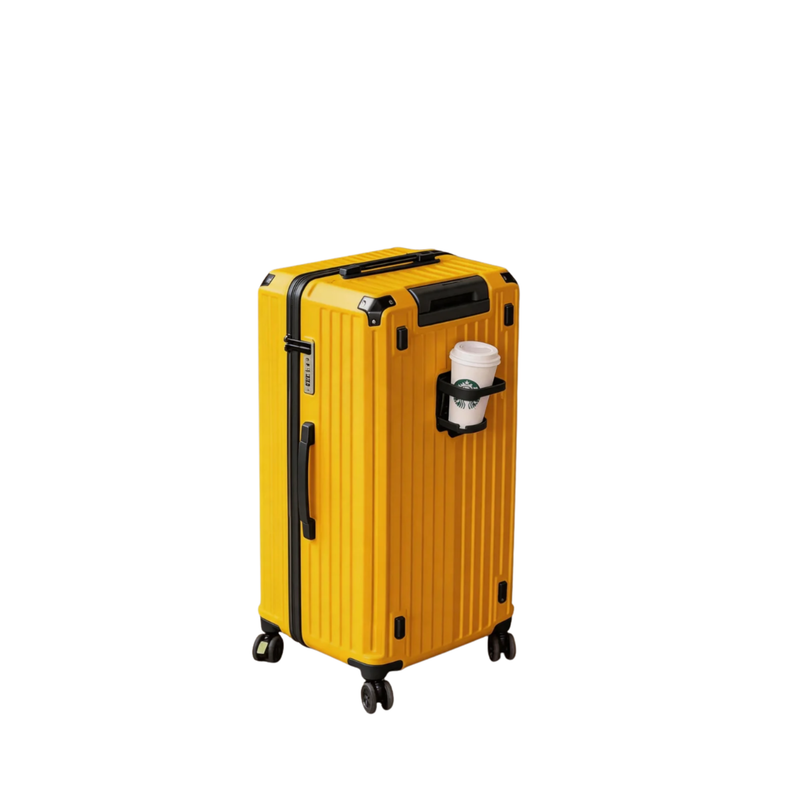 Large Capacity Durable Suitcase – Upgraded Cup Holder (Lemon Yellow) (TR-HARD-0042)