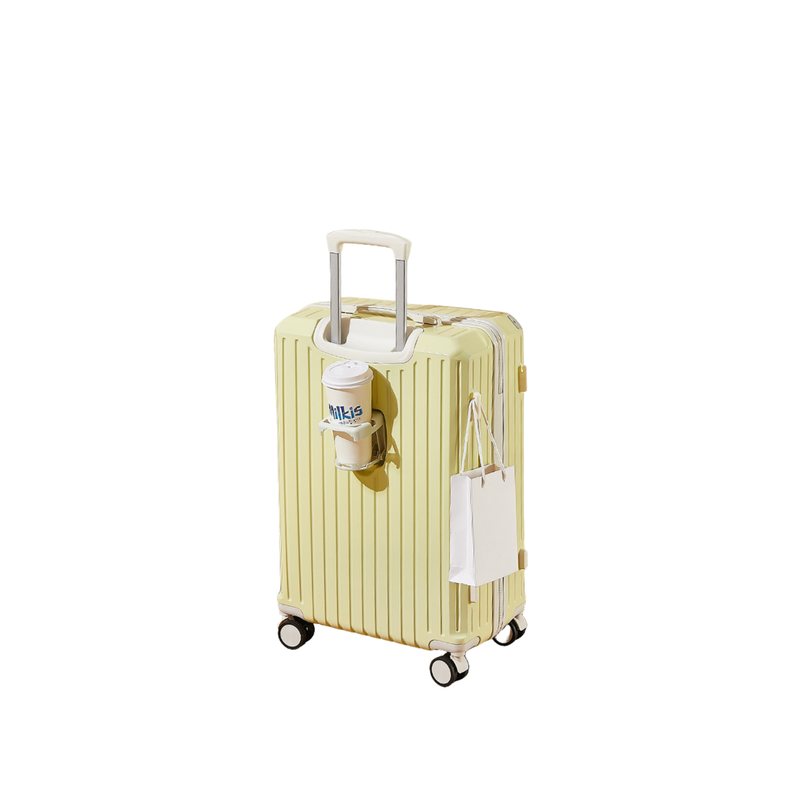 Multifunctional Suitcase – Anti-Collision, Cup Holder (Cheese Yellow) (TR-HARD-0062)