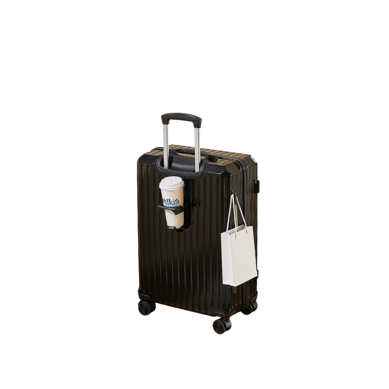 Multifunctional Suitcase – Anti-Collision, Cup Holder (Cool Black) (TR-HARD-0065)