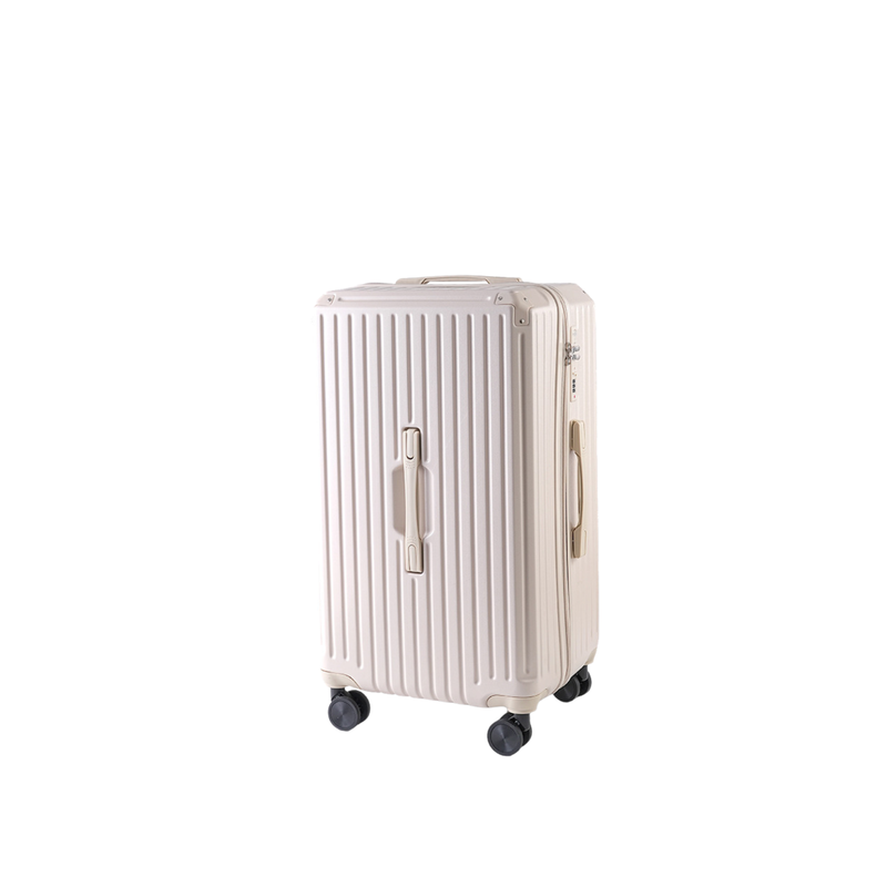 Large Capacity Durable Thickened Luggage – Anti-Burst Zipper & Spinner Wheels Travel Suitcase (Cream White) (TR-HARD-0016)