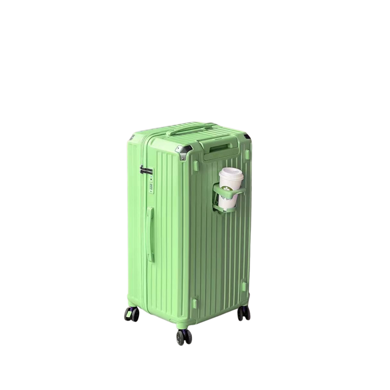 Large Capacity Durable Suitcase – Upgraded Cup Holder (Fresh Green) (TR-HARD-0041)